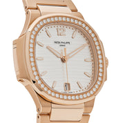 Patek Philippe Nautilus 7118/1200R-001 'Ladies' Rose Gold Silver Dial Diamond Bezel (2026)