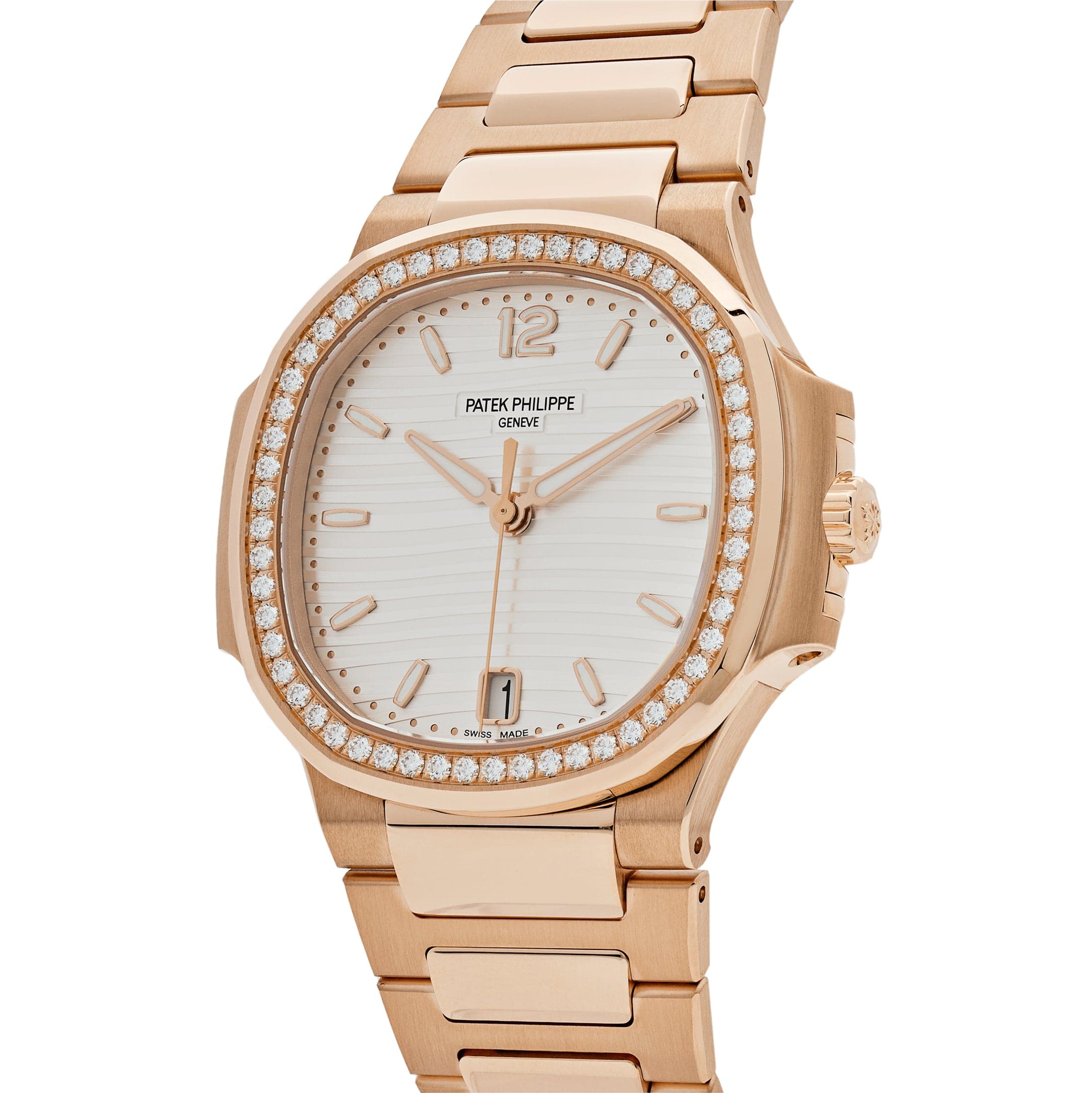 Patek Philippe Nautilus 7118/1200R-001 'Ladies' Rose Gold Silver Dial Diamond Bezel (2026)
