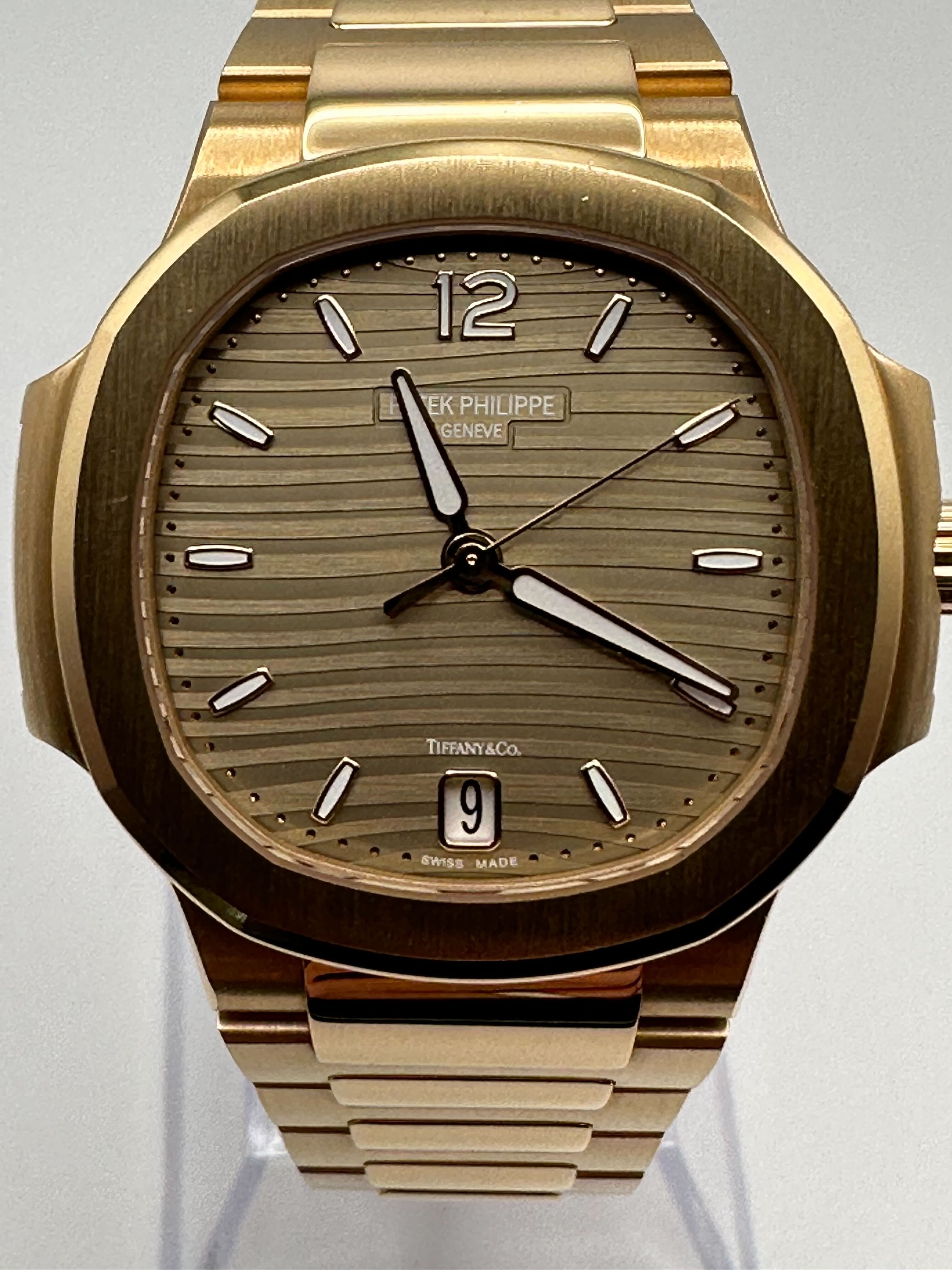 Luxury Watch Patek Philippe Nautilus 35mm Rose Gold Tiffany Dial 7118/1R-010 Wrist Aficionado