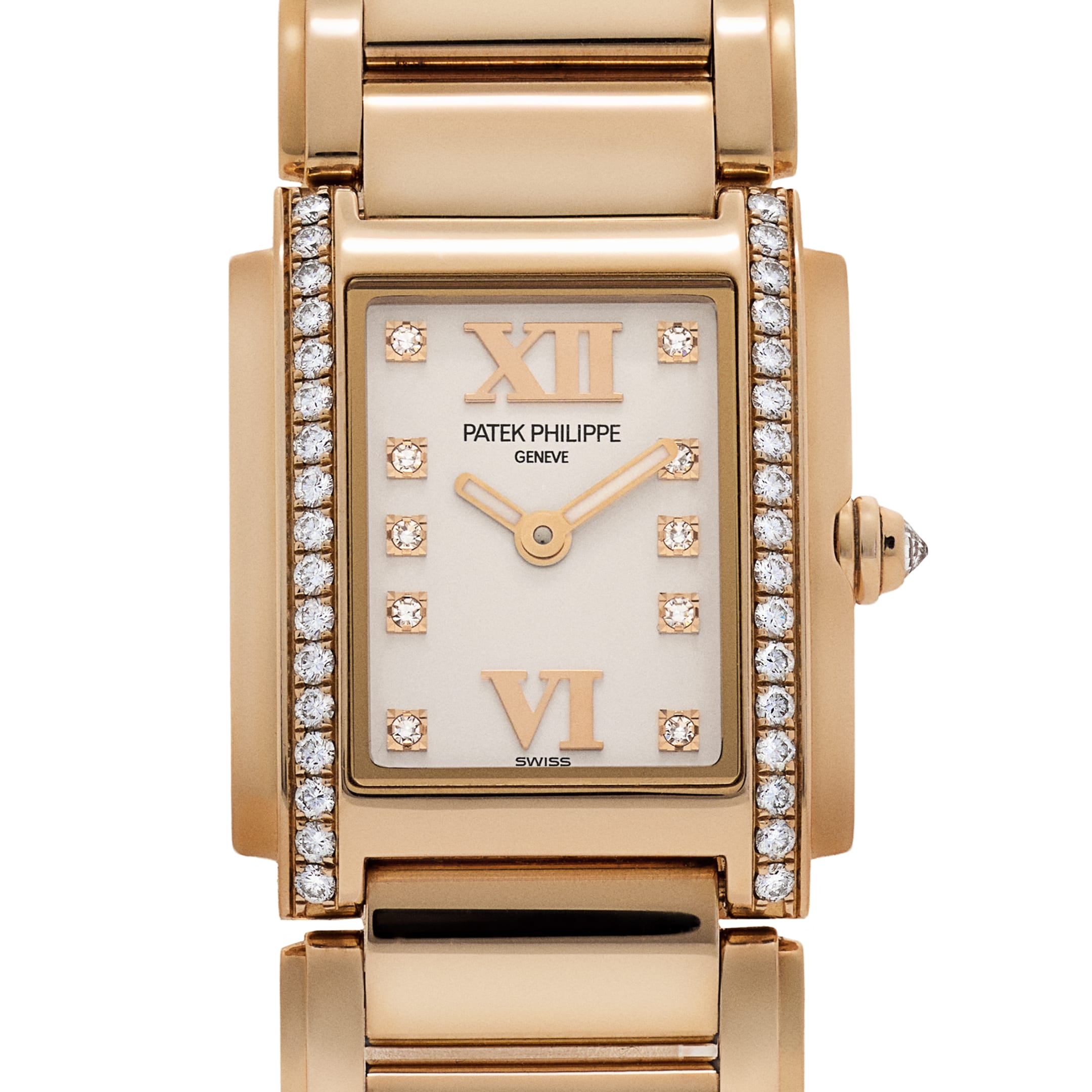 Patek Philippe Twenty-4 4908/11R-011 ‘Ladies’ Rose Gold White Diamond Dial Diamond Bezel Quartz