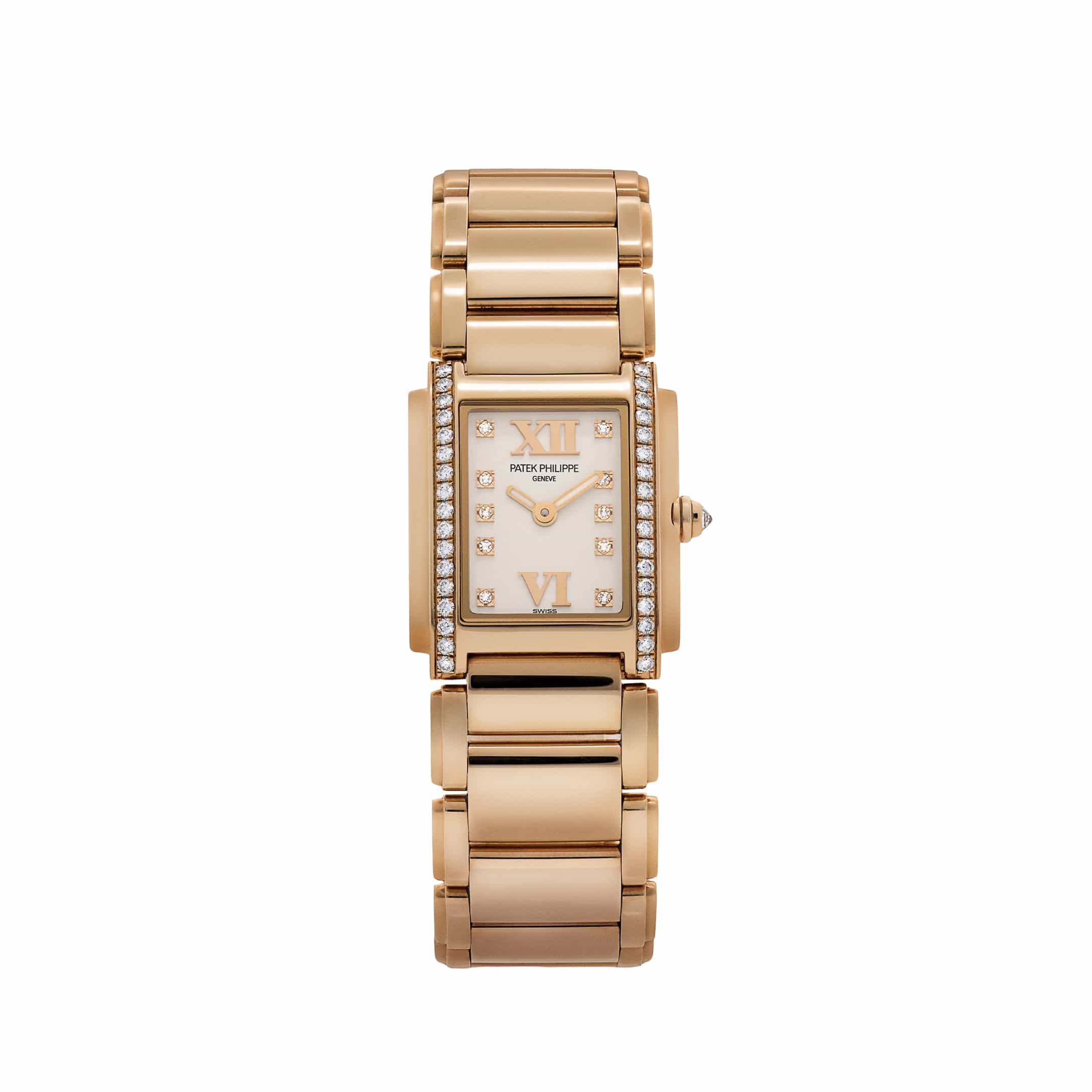 Patek Philippe Twenty-4 4908/11R-011 ‘Ladies’ Rose Gold White Diamond Dial Diamond Bezel Quartz