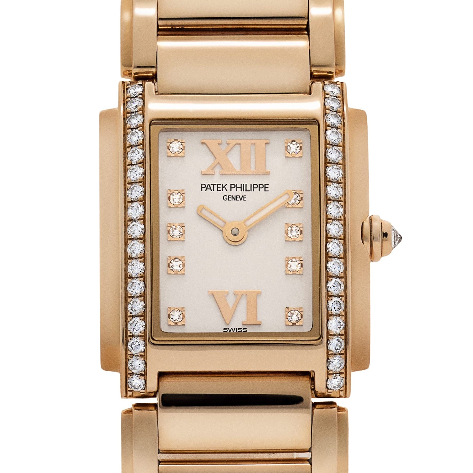 Patek Philippe Twenty-4 4908/11R-011 ‘Ladies’ Rose Gold White Diamond Dial Diamond Bezel Quartz