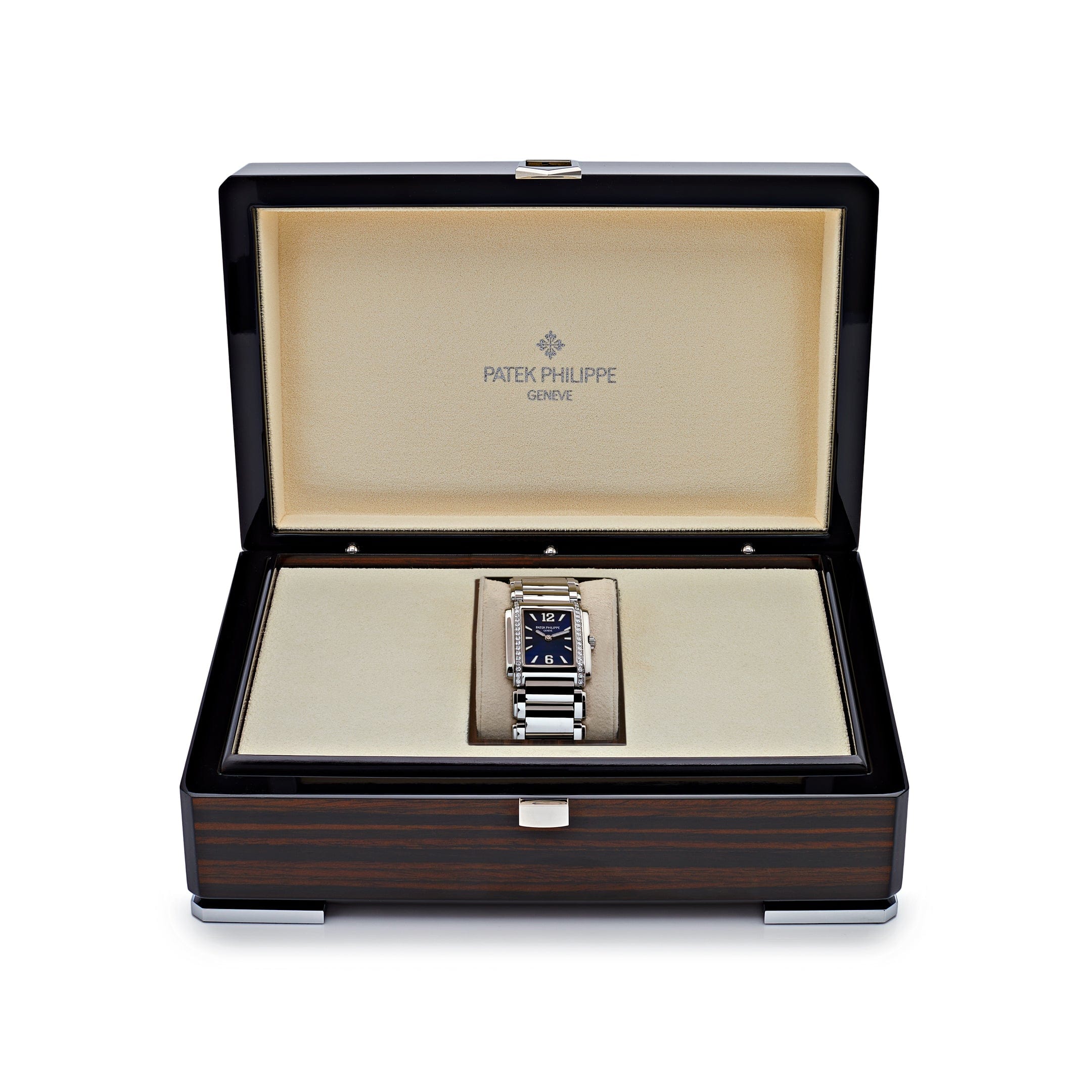 Patek Philippe Twenty-4 4910/1200A-001 'Ladies' Quartz Blue Dial Diamond Bezel
