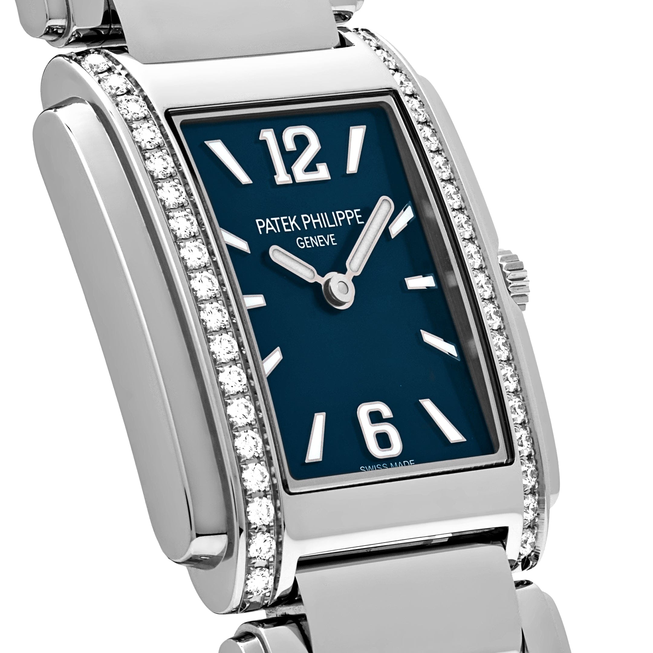 Patek Philippe Twenty-4 4910/1200A-001 'Ladies' Quartz Blue Dial Diamond Bezel