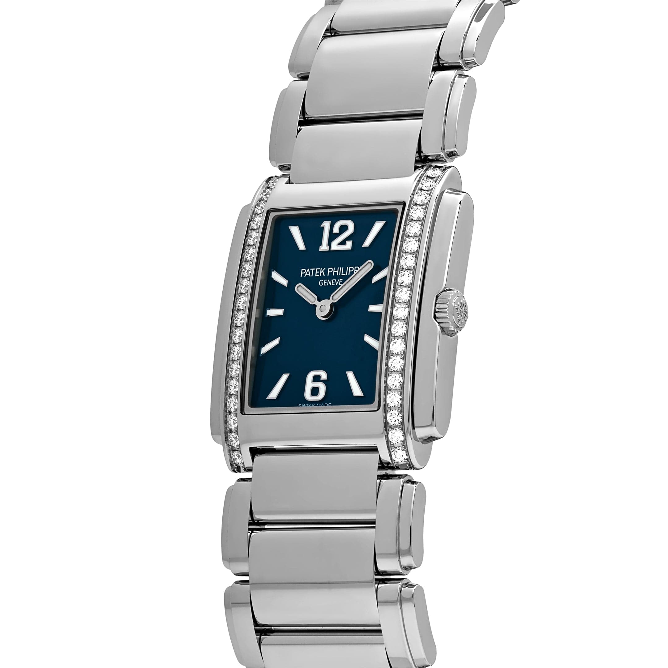 Patek Philippe Twenty-4 4910/1200A-001 'Ladies' Quartz Blue Dial Diamond Bezel