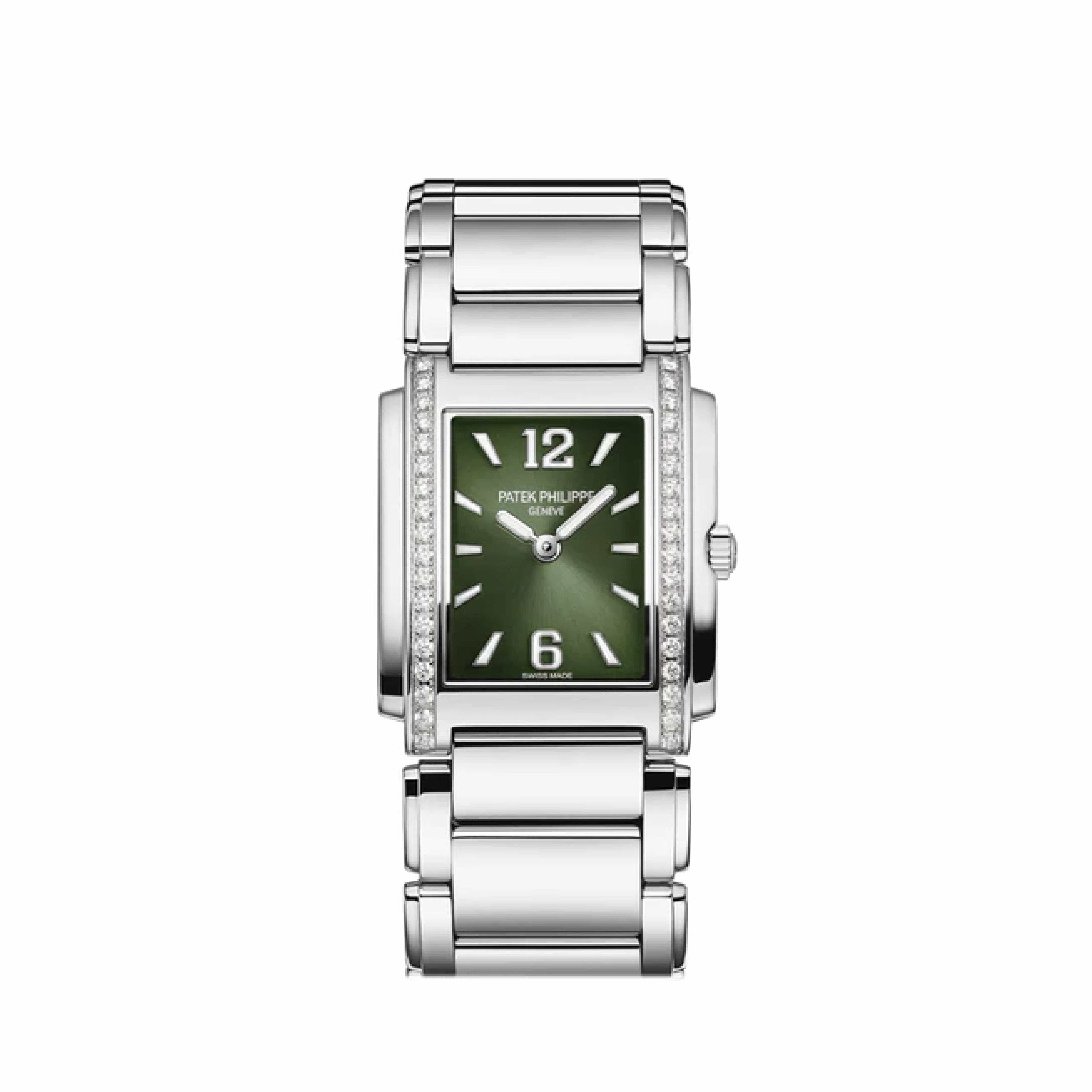 Patek Philippe Twenty-4 4910/1200A-011 'Ladies' Stainless Steel Green Diamond Dial Quartz