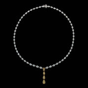 Pear-Shape White and Yellow Lab Diamond Necklace