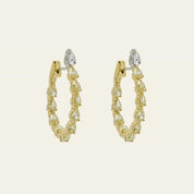 Pear-Shaped Diamond Hoop Earrings