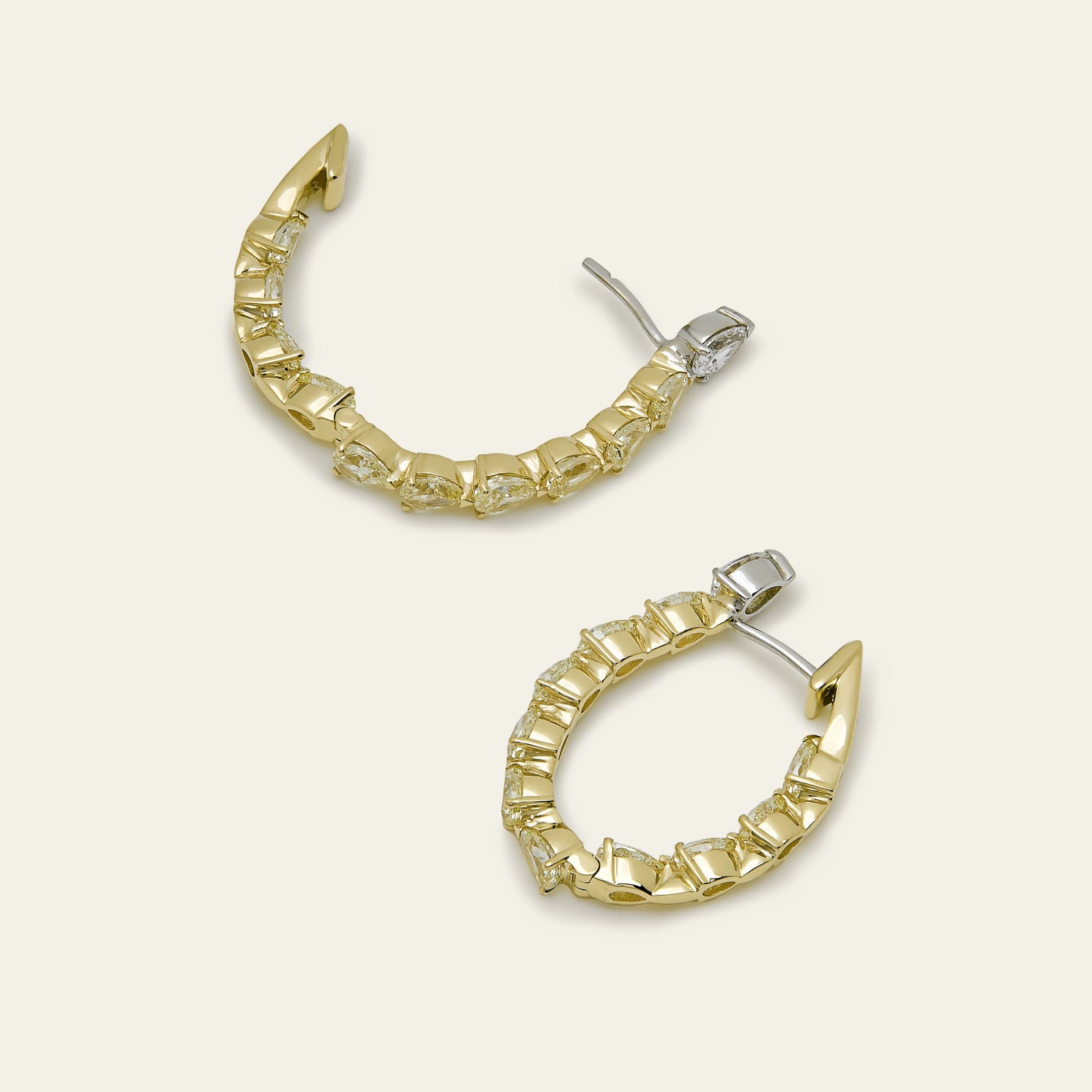 Pear-Shaped Diamond Hoop Earrings