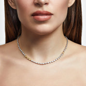 Pear-Shaped Diamond Riviera Tennis Necklace with Yellow Diamonds