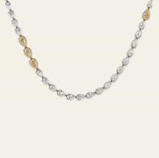 Pear-Shaped Diamond Riviera Tennis Necklace with Yellow Diamonds