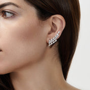 Pear-Shaped Diamond Wing Ear Climbers