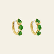 Pear-Shaped Tsavorite Huggie Earrings
