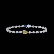 Pear-Shaped Yellow and White Lab Grown Diamond Bracelet
