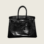 Hermès Birkin 35 Noir Crocodile Palladium Hardware