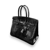 Hermès Birkin 35 Noir Crocodile Palladium Hardware