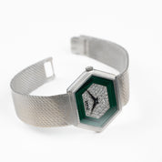 Piaget 9557B2 Hexagon White Gold Malachite Diamond Dial