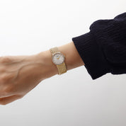 Piaget Dancer Traditional P10340 'Ladies' Yellow Gold Silver Diamond Dial Diamond Bezel Quartz
