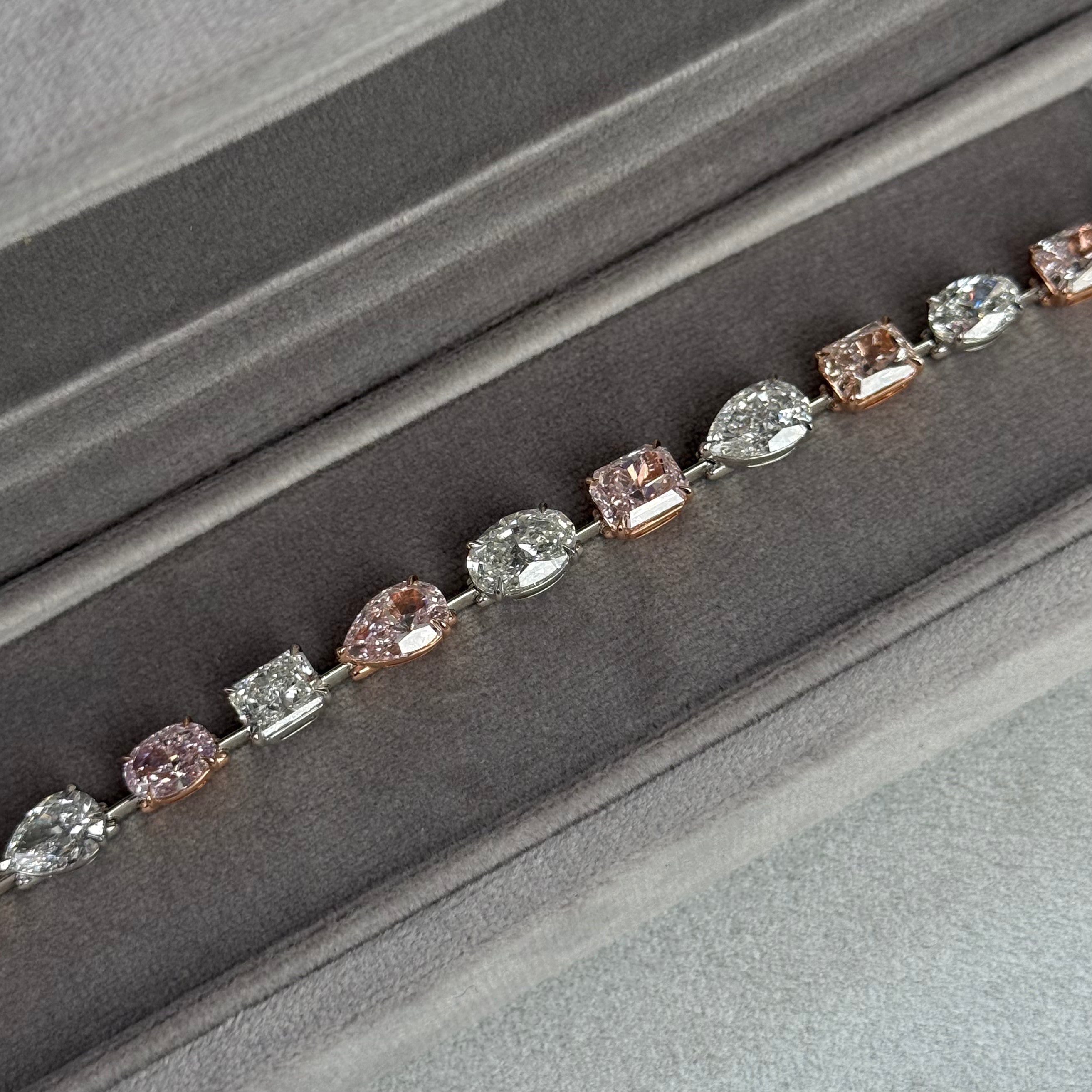 Pink and White Diamond Bracelet