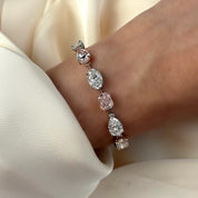 Pink and White Diamond Bracelet