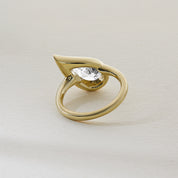 Mika Pinky Ring in Yellow Gold with Pear Diamond