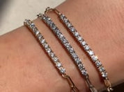 Diamond and Gold Paperclip Chain Bracelet