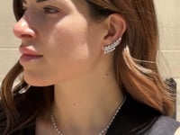 Pear-Shaped Diamond Wing Ear Climbers