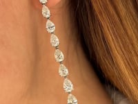 Pear-Shaped Diamond Drop Earrings