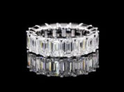 5.98 Carat Emerald Lab Grown Diamond Eternity Ring