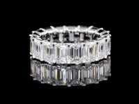 5.98 Carat Emerald Lab Grown Diamond Eternity Ring