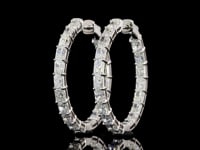 3.95 Carat Lab Grown Diamond Hoop Earrings