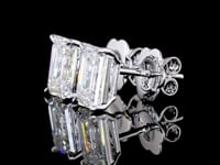 2.51 Carat Emerald Lab Grown Diamond Stud Earrings
