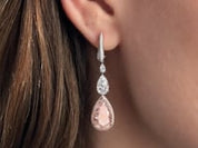 Light Pink Diamond Drop Earrings