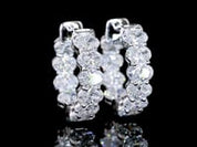 1.9 Carat Oval Lab Grown Diamond Huggie Earrings