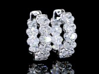 1.9 Carat Oval Lab Grown Diamond Huggie Earrings