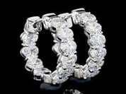 2.04 Carat Lab Grown Oval Shape Huggie Earrings