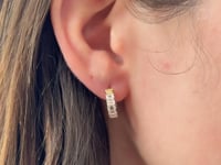 2 Carat Lab Grown Huggie Earrings in Yellow Gold