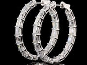 7.8 Carat Lab Grown Diamond Hoop Earrings