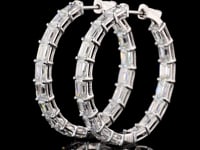 7.8 Carat Lab Grown Diamond Hoop Earrings