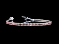 1.5 Carat Lab Grown Round Shape Pink Diamond Bracelet