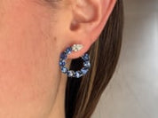 Sapphire and Diamond Pear-Shaped Hoop Earrings