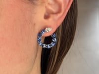 Sapphire and Diamond Pear-Shaped Hoop Earrings