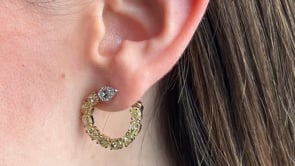 White and Yellow Diamond Pear-Shaped Spiral Earrings