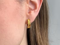Emerald-Cut Yellow Sapphire Hoop Earrings