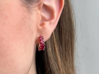 Emerald-Cut Ruby Hoop Earrings
