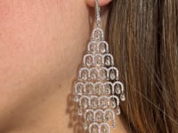 Rose Cut Diamond Chandelier Earrings
