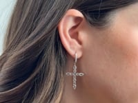 Rose-Cut Diamond Cross Earrings