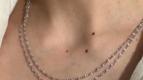 Rose-Cut Diamond Double Tennis Necklace