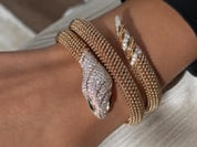 BVLGARI Serpenti Bracelet 358433 Rose Gold Pavé Diamonds Onyx