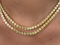 Double Row Fancy Yellow Diamond Riviera Necklace